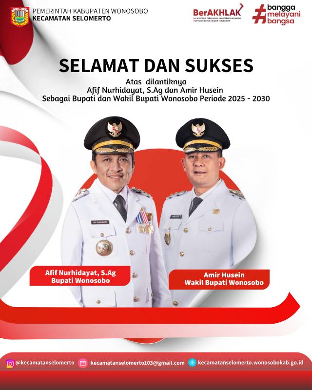 Ucapan Selamat Atas Pelantikan Bupati dan Wakil Bupati Periode 2025-2030